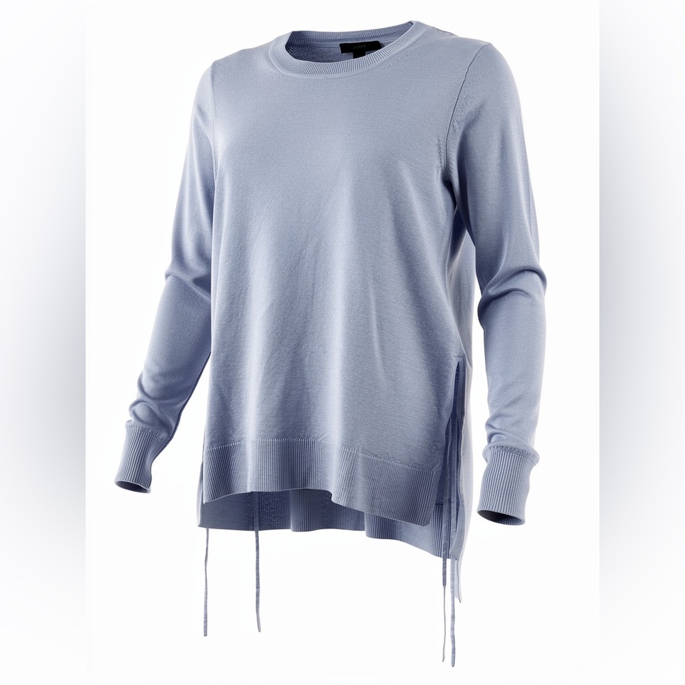 J. Crew Soft Blue Grey Merino Wool Light Top size M